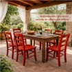 SEDIA PAESANA IN LEGNO CON SEDUTA COMPATTA E SCHIENALE ALTO H 87 X L 45 X P 40 CM COLORE ROSSO