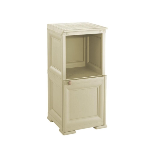 MOBILE 1 MODULO CON ANTA LEGNO E 1 MODULO SCAFFALE ANGORA 40X43X85,5 CM – CONTENITORE VERTICALE SALVASPAZIO PER ZONA LIVING E INGRESSO