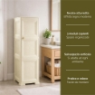 MOBILE IN PLASTICA ELEGANTE 3 MODULI ANGORA 40X43X125 CM CON ANTE EFFETTO LEGNO – CONTENITORE VERTICALE SALVASPAZIO DESIGN