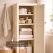 MOBILE IN PLASTICA ELEGANTE 3 MODULI ANGORA 40X43X125 CM CON ANTE EFFETTO LEGNO – CONTENITORE VERTICALE SALVASPAZIO DESIGN