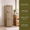 MOBILE PORTAOGGETTI 3 MODULI TALPA 40X43X125 CM CON ANTE EFFETTO LEGNO – MOBILE CONTENITORE VERTICALE PER ORGANIZZAZIONE E ORDINE IN CASA