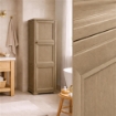 MOBILE PORTAOGGETTI 3 MODULI TALPA 40X43X125 CM CON ANTE EFFETTO LEGNO – MOBILE CONTENITORE VERTICALE PER ORGANIZZAZIONE E ORDINE IN CASA