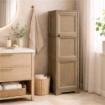 MOBILE PORTAOGGETTI 3 MODULI TALPA 40X43X125 CM CON ANTE EFFETTO LEGNO – MOBILE CONTENITORE VERTICALE PER ORGANIZZAZIONE E ORDINE IN CASA
