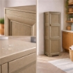 MOBILE PORTAOGGETTI 3 MODULI TALPA 40X43X125 CM CON ANTE EFFETTO LEGNO – MOBILE CONTENITORE VERTICALE PER ORGANIZZAZIONE E ORDINE IN CASA