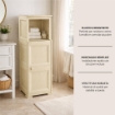 MOBILE 2 MODULI ANGORA 40X43X125 CM CON ANTE FINITURA LEGNO E 1 MODULO SCAFFALE – CONTENITORE VERTICALE ORGANIZZAZIONE CASA PER ZONA LIVING