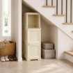 MOBILE 2 MODULI ANGORA 40X43X125 CM CON ANTE FINITURA LEGNO E 1 MODULO SCAFFALE – CONTENITORE VERTICALE ORGANIZZAZIONE CASA PER ZONA LIVING