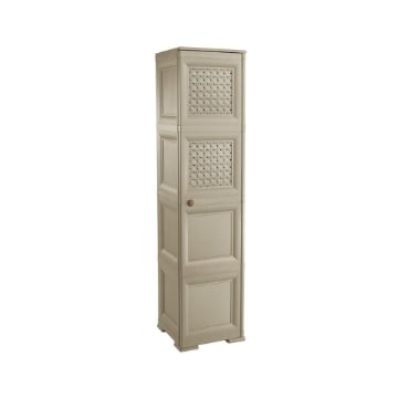 MOBILE 4 MODULI TALPA 40X43X164 CM CON 2 ANTE TRAFORATE E 2 FINITURA LEGNO – CONTENITORE VERTICALE ORGANIZZAZIONE CASA PER INGRESSO E ZONA GIORNO