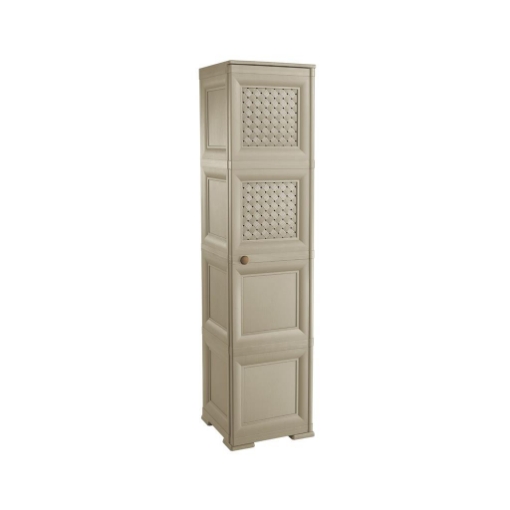 MOBILE 4 MODULI TALPA 40X43X164 CM CON 2 ANTE TRAFORATE E 2 FINITURA LEGNO – CONTENITORE VERTICALE ORGANIZZAZIONE CASA PER INGRESSO E ZONA GIORNO