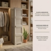 MOBILE 4 MODULI TALPA 40X43X164 CM CON 2 ANTE TRAFORATE E 2 FINITURA LEGNO – CONTENITORE VERTICALE ORGANIZZAZIONE CASA PER INGRESSO E ZONA GIORNO
