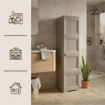 MOBILE 4 MODULI TALPA 40X43X164 CM CON 2 ANTE TRAFORATE E 2 FINITURA LEGNO – CONTENITORE VERTICALE ORGANIZZAZIONE CASA PER INGRESSO E ZONA GIORNO