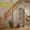 MOBILE 4 MODULI TALPA 40X43X164 CM CON 2 ANTE TRAFORATE E 2 FINITURA LEGNO – CONTENITORE VERTICALE ORGANIZZAZIONE CASA PER INGRESSO E ZONA GIORNO