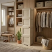 MOBILE 4 MODULI TALPA 40X43X164 CM CON 2 ANTE TRAFORATE E 2 FINITURA LEGNO – CONTENITORE VERTICALE ORGANIZZAZIONE CASA PER INGRESSO E ZONA GIORNO