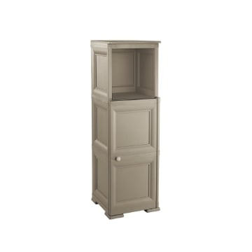 MOBILE CONTENITORE SOGGIORNO 3 MODULI TALPA 40X43X125 CM CON ANTA EFFETTO LEGNO E VANI A GIORNO – MOBILE PORTAOGGETTI PER INGRESSO E ZONA LIVING