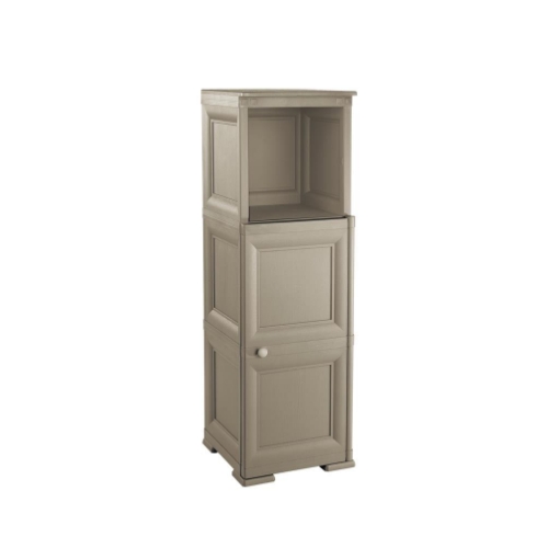 MOBILE CONTENITORE SOGGIORNO 3 MODULI TALPA 40X43X125 CM CON ANTA EFFETTO LEGNO E VANI A GIORNO – MOBILE PORTAOGGETTI PER INGRESSO E ZONA LIVING