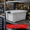 BOX CONTENITORE 40L CON COPERCHIO E RUOTE 59X39X27,4 CM GRIGIA – SCATOLA PORTAOGGETTI SALVASPAZIO CON ROTELLE PER CASA E RIPOSTIGLIO