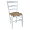 SEDIA PAESANA IN LEGNO CON SEDUTA IN PAGLIA E SCHIENALE ALTO H 88 X L 40 X P 34 CM COLORE BIANCO 