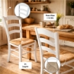 SEDIA PAESANA IN LEGNO CON SEDUTA IN PAGLIA E SCHIENALE ALTO H 88 X L 40 X P 34 CM COLORE BIANCO 