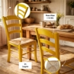 SEDIA PAESANA IN LEGNO CON SEDUTA IN PAGLIA E SCHIENALE ALTO 42X40X87H CM COLORE GIALLO