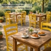 SEDIA PAESANA IN LEGNO CON SEDUTA IN PAGLIA E SCHIENALE ALTO 42X40X87H CM COLORE GIALLO