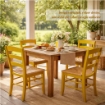 SEDIA PAESANA IN LEGNO CON SEDUTA IN PAGLIA E SCHIENALE ALTO 42X40X87H CM COLORE GIALLO