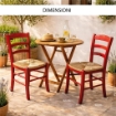 SEDIA PAESANA IN LEGNO CON SEDUTA IN PAGLIA E SCHIENALE ALTO 42X40X87H CM  COLORE ROSSO