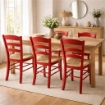 SEDIA PAESANA IN LEGNO CON SEDUTA IN PAGLIA E SCHIENALE ALTO 42X40X87H CM  COLORE ROSSO