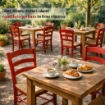 SEDIA PAESANA IN LEGNO CON SEDUTA IN PAGLIA E SCHIENALE ALTO 42X40X87H CM  COLORE ROSSO