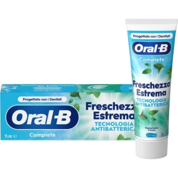 ORAL-B DENTIFRICIO COMPLETE FRESCHEZZA ESTREMA TECNOLOGIA ANTIBATTERICA - MENTA EXTRA FRESCA 75ML