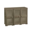 ARMADIO 3 ANTE WENGÉ 118X43X85,5 CM CON PUNTALI E ANTE TRAFORATE – MOBILE COMPATTO SALVASPAZIO PER INGRESSO E ZONA LIVING