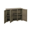ARMADIO 3 ANTE WENGÉ 118X43X85,5 CM CON PUNTALI E ANTE TRAFORATE – MOBILE COMPATTO SALVASPAZIO PER INGRESSO E ZONA LIVING