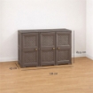 ARMADIO 3 ANTE WENGÉ 118X43X85,5 CM CON PUNTALI E ANTE TRAFORATE – MOBILE COMPATTO SALVASPAZIO PER INGRESSO E ZONA LIVING