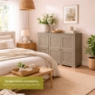 ARMADIO 3 ANTE TALPA 118X43X85,5 CM CON PUNTALI E ANTE TRAFORATE, CONTENITORE MULTIUSO PER INGRESSO E ZONA GIORNO