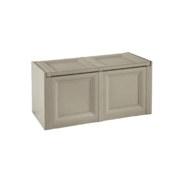 BAULE 2 MODULI TAUPE 86X40X42 CM – CASSAPANCA CONTENITORE SALVASPAZIO PER TERRAZZO, VERANDA E AMBIENTI ESTERNI