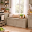 BAULE 2 MODULI TAUPE 86X40X42 CM – CASSAPANCA CONTENITORE SALVASPAZIO PER TERRAZZO, VERANDA E AMBIENTI ESTERNI