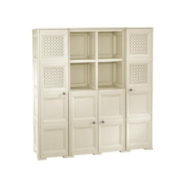 ARMADIO 4 ANTE ANGORA 157X43X164 CM CON 4 RIPIANI – MOBILE ALTO CONTENITORE PER ORGANIZZAZIONE CASA E ZONA GIORNO