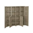 ARMADIO 4 ANTE TALPA 157X43X164 CM CON 4 RIPIANI E 16 VANI – MOBILE ALTO PER ZONA LIVING CON MODULI APERTI E ANTE DECORATE