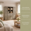 ARMADIO 4 ANTE TALPA 157X43X164 CM CON 4 RIPIANI E 16 VANI – MOBILE ALTO PER ZONA LIVING CON MODULI APERTI E ANTE DECORATE