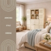 ARMADIO 4 ANTE TALPA 157X43X164 CM CON 4 RIPIANI E 16 VANI – MOBILE ALTO PER ZONA LIVING CON MODULI APERTI E ANTE DECORATE