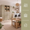 ARMADIO 4 ANTE TALPA 157X43X164 CM CON 4 RIPIANI E 16 VANI – MOBILE ALTO PER ZONA LIVING CON MODULI APERTI E ANTE DECORATE