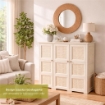 ARMADIO 3 ANTE ANGORA 118X43X125 CM CON PUNTALI E ANTE TRAFORATE – MOBILE ALTO DECORATIVO PER ZONA GIORNO E INGRESSO