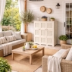 ARMADIO 3 ANTE ANGORA 118X43X125 CM CON PUNTALI E ANTE TRAFORATE – MOBILE ALTO DECORATIVO PER ZONA GIORNO E INGRESSO