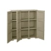 ARMADIO 3 ANTE TRAFIATO TAUPE 118X43X125 CM CON PUNTALI – MOBILE CONTENITORE ALTO SALVASPAZIO PER ZONA GIORNO E VERANDA