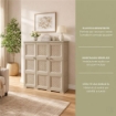 ARMADIO 3 ANTE TRAFIATO TAUPE 118X43X125 CM CON PUNTALI – MOBILE CONTENITORE ALTO SALVASPAZIO PER ZONA GIORNO E VERANDA