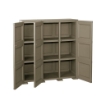 ARMADIO 3 ANTE WENGÉ 118X43X125 CM CON PUNTALI E ANTE TRAFORATE – CONTENITORE VERTICALE SALVASPAZIO PER ZONA LIVING