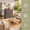 ARMADIO 3 ANTE WENGÉ 118X43X125 CM CON PUNTALI E ANTE TRAFORATE – CONTENITORE VERTICALE SALVASPAZIO PER ZONA LIVING