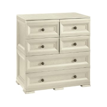 CASSETTIERA 4 CASSETTI PICCOLI, 2 GRANDICASSETTIERA 6 CASSETTI ANGORA 79X43X85,5 CM CON 4 CASSETTI PICCOLI E 2 GRANDI – MOBILE CONTENITORE SALVASPAZIO PER ORGANIZZAZIONE CASA