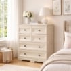 CASSETTIERA 4 CASSETTI PICCOLI, 2 GRANDICASSETTIERA 6 CASSETTI ANGORA 79X43X85,5 CM CON 4 CASSETTI PICCOLI E 2 GRANDI – MOBILE CONTENITORE SALVASPAZIO PER ORGANIZZAZIONE CASA