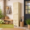 ARMADIO CON APPENDIABITI ANGORA 40X43X164 CM – MOBILE VERTICALE CON RIPIANO E 2 CASSETTI PER ORGANIZZAZIONE CAMERA E INGRESSO