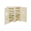 ARMADIO MULTIUSO 2 ANTE ANGORA 79X43X85,5 CM CON 4 TASCHE LATERALI – MOBILE ORGANIZZATORE VERTICALE PER LAVANDERIA E RIPOSTIGLIO