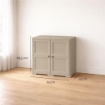 MOBILE MULTIUSO 2 ANTE TALPA 79X43X85,5 CM CON 2 MODULI E 4 TASCHE LATERALI – ARMADIO ORGANIZZATORE CON RIPIANI E ANTE LISCE PER CASA
